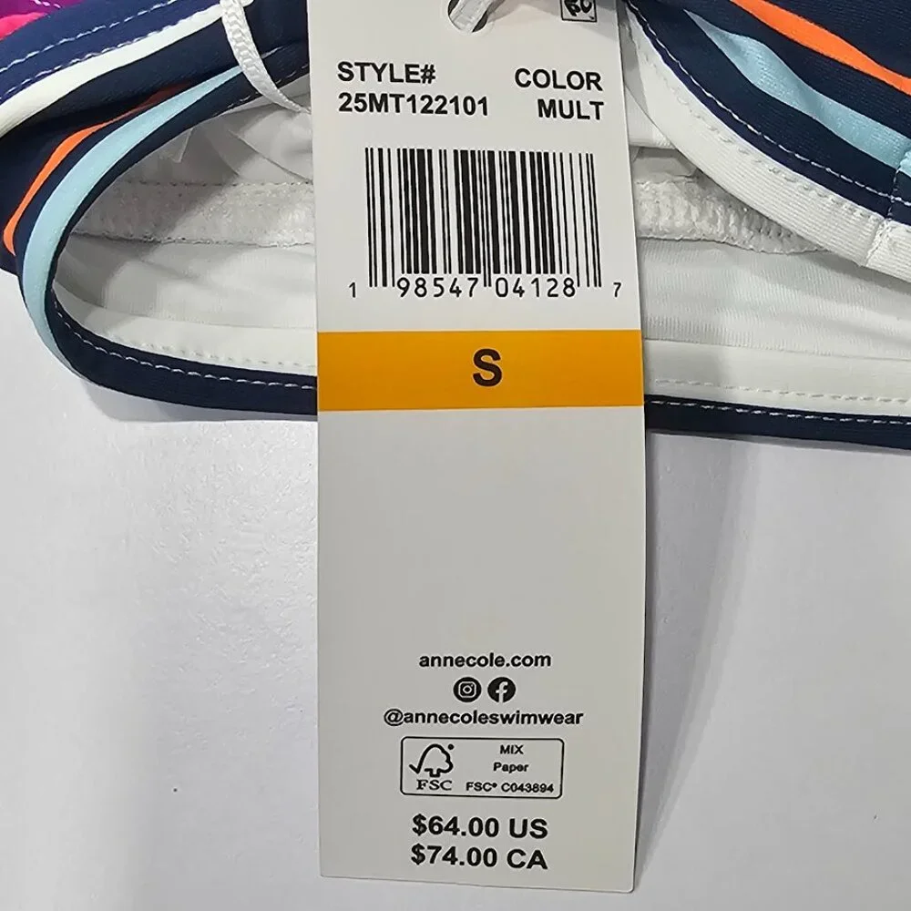 Anne Cole Marilyn Striped Halter Bikini Top